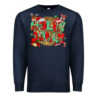 Navy holly jolly christmas Premium Sweatshirt - MaliasSmallBusiness