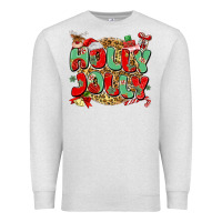 Oatmeal Heather holly jolly christmas Premium Sweatshirt - MaliasSmallBusiness