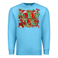 Ocean Blue holly jolly christmas Premium Sweatshirt - MaliasSmallBusiness