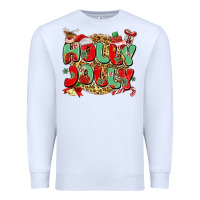 White holly jolly christmas Premium Sweatshirt - MaliasSmallBusiness