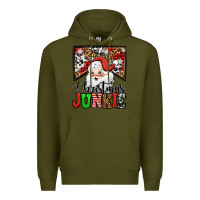 Army Green Christmas junkie Santa Claus Premium Hoodie - Jasminsmagicworld