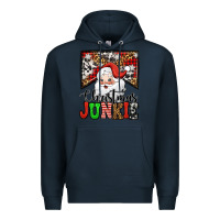 Navy Christmas junkie Santa Claus Premium Hoodie - Jasminsmagicworld