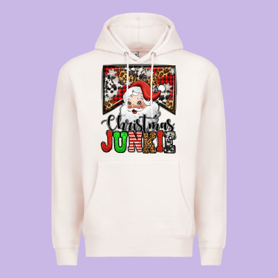 Christmas Junkie Santa Claus Premium Hoodie Designed By Jasminsmagicworld