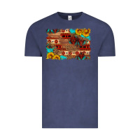 Vintage Denim aztec and leopard background Vintage Tee - HRA Design Shop