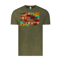Vintage Olive aztec and leopard background Vintage Tee - HRA Design Shop