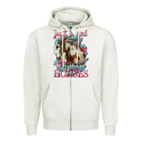 Oatmeal Heather just a girl who loves horses mustang Zipper Hoodie - LillyAllenDesigns