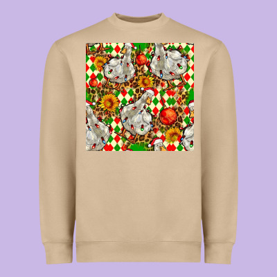 Christmas Leopard Duck Heavyweight Sweatshirt Designed By Fadigitalartstudio