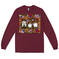 Burgundy camouflage gnomes american flag star leopard Long Sleeve Tee - Artiststas