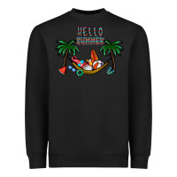 Black hello summer Heavyweight Sweatshirt - CowhideDigitalArt