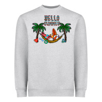 Heather Grey hello summer Heavyweight Sweatshirt - CowhideDigitalArt