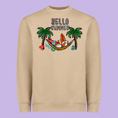 Hello Summer Heavyweight Sweatshirt Designed By Cowhidedigitalart