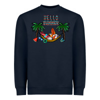 Navy hello summer Heavyweight Sweatshirt - CowhideDigitalArt