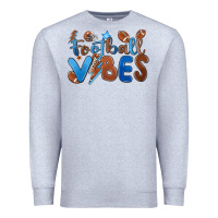 Heather Grey football vibes Premium Sweatshirt - MaliasSmallBusiness