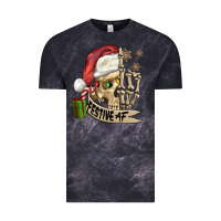 Cloud Black festive af christmas skull Vintage Tee - FaDigitalArtStudio