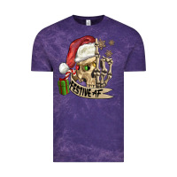 Cloud Purple festive af christmas skull Vintage Tee - FaDigitalArtStudio