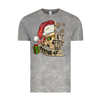 Cloud Rock festive af christmas skull Vintage Tee - FaDigitalArtStudio