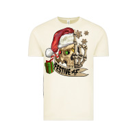 Vintage Arctic festive af christmas skull Vintage Tee - FaDigitalArtStudio