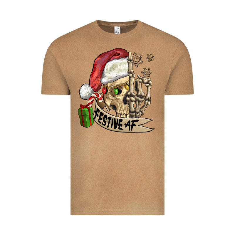 Festive Af Christmas Skull Vintage Tee by FaDigitalArtStudio | Teevron