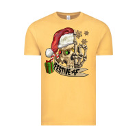 Vintage Mustard festive af christmas skull Vintage Tee - FaDigitalArtStudio
