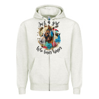 Oatmeal Heather just a girl who loves horses haflinger Zipper Hoodie - LillyAllenDesigns