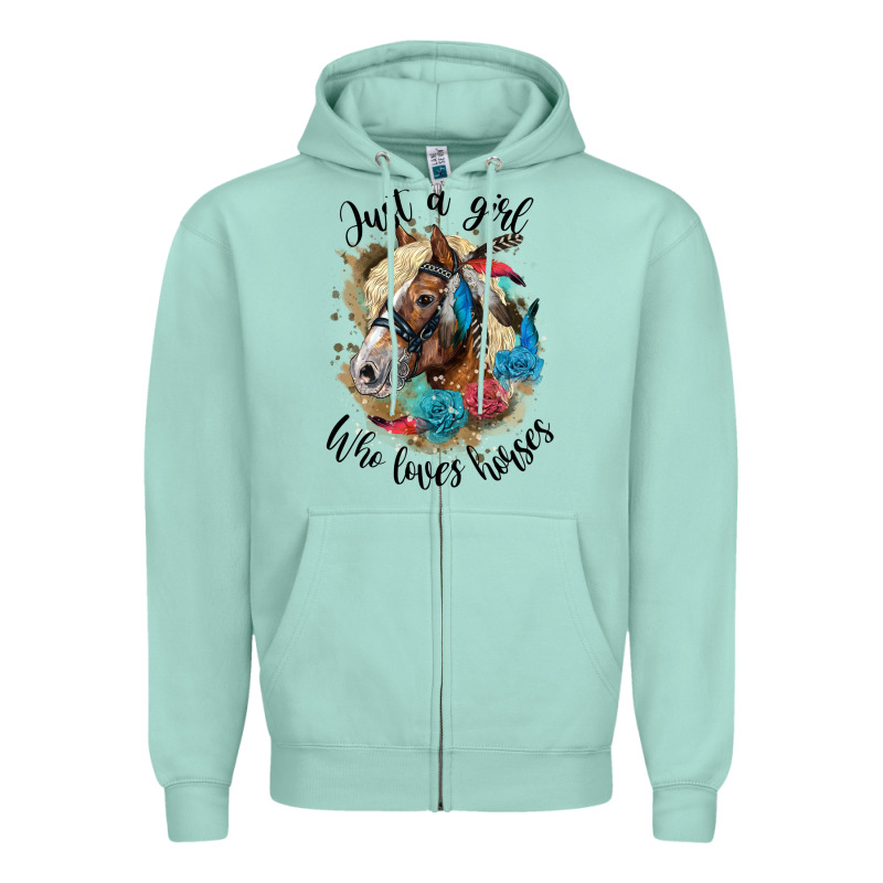 Just A Girl Who Loves Horses Haflinger Zipper Hoodie by LillyAllenDesigns | Teevron