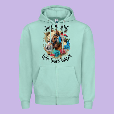 Just A Girl Who Loves Horses Haflinger Zipper Hoodie Designed By Lillyallendesigns