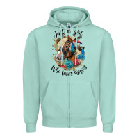 Seafoam just a girl who loves horses haflinger Zipper Hoodie - LillyAllenDesigns