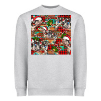 Heather Grey christmas pig  aztec Heavyweight Sweatshirt - FaDigitalArtStudio