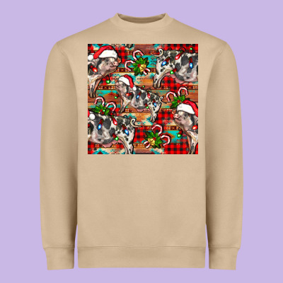 Christmas Pig  Aztec Heavyweight Sweatshirt Designed By Fadigitalartstudio