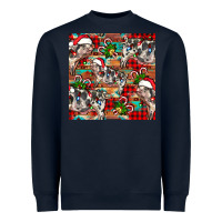Navy christmas pig  aztec Heavyweight Sweatshirt - FaDigitalArtStudio