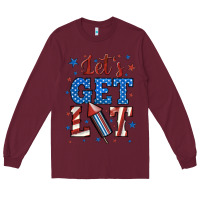 Burgundy let's get lit Long Sleeve Tee - BundleAndBundleShop