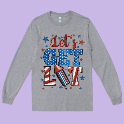 Let's Get Lit Long Sleeve Tee Designed By Bundleandbundleshop