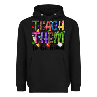 Black teach them to be kind Heavyweight Hoodie - NancyCooperArtShop