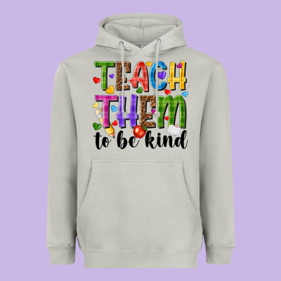 Teach Them To Be Kind Heavyweight Hoodie Designed By Nancycooperartshop