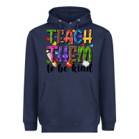 Navy teach them to be kind Heavyweight Hoodie - NancyCooperArtShop