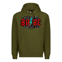 Army Green lightning bolt babe Premium Hoodie - Jasminsmagicworld