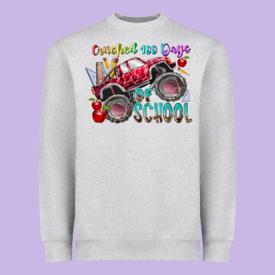 Crushed 100 Days Of School Heavyweight Sweatshirt Designed By Racoondesign