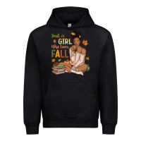 Black Just a girl who loves Fall afro woman Urban Hoodie - NancyCooperArtShop