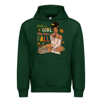 Forest Green Just a girl who loves Fall afro woman Urban Hoodie - NancyCooperArtShop