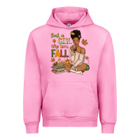 Fuchsia Pink Just a girl who loves Fall afro woman Urban Hoodie - NancyCooperArtShop