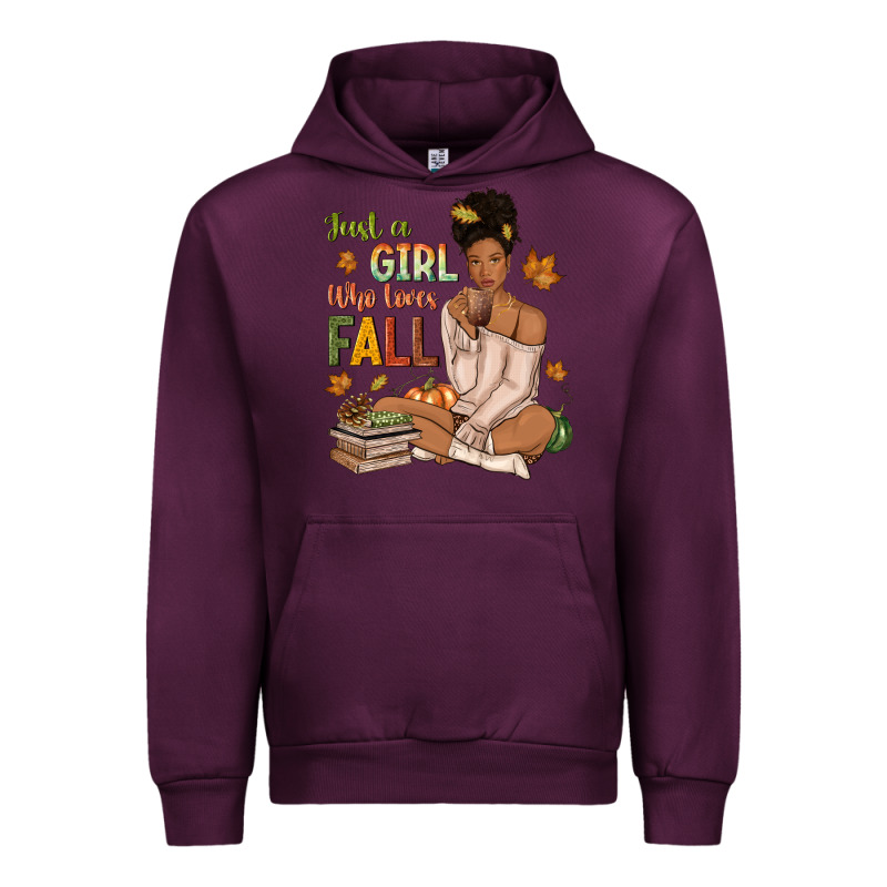 Just A Girl Who Loves Fall Afro Woman Urban Hoodie by NancyCooperArtShop | Teevron