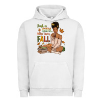 Pigment Lunar Rock Just a girl who loves Fall afro woman Urban Hoodie - NancyCooperArtShop