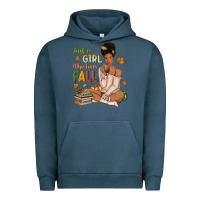 Pigment Midnight Navy Just a girl who loves Fall afro woman Urban Hoodie - NancyCooperArtShop