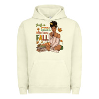 Pigment Pistachio Just a girl who loves Fall afro woman Urban Hoodie - NancyCooperArtShop