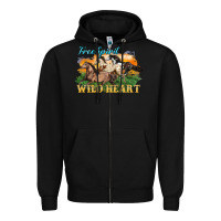 Free Spirit Wild Heart 3 Horses Zipper Hoodie | Teevron