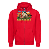 Red free spirit wild heart 3 horses Zipper Hoodie - LillyAllenDesigns