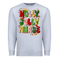 Heather Grey holly jolly nurse Premium Sweatshirt - MaliasSmallBusiness