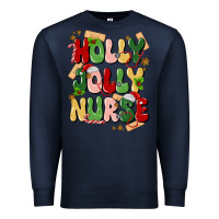 Navy holly jolly nurse Premium Sweatshirt - MaliasSmallBusiness