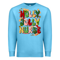 Ocean Blue holly jolly nurse Premium Sweatshirt - MaliasSmallBusiness