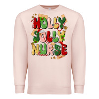 Pale Pink holly jolly nurse Premium Sweatshirt - MaliasSmallBusiness